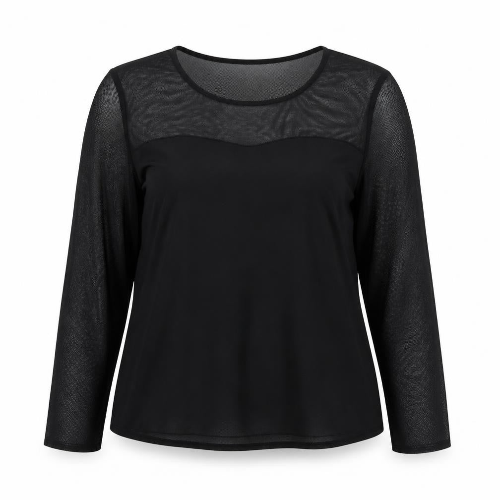 Dorothy Perkins Womens Black  Elastane Basic Blouse Size 12 Round Neck