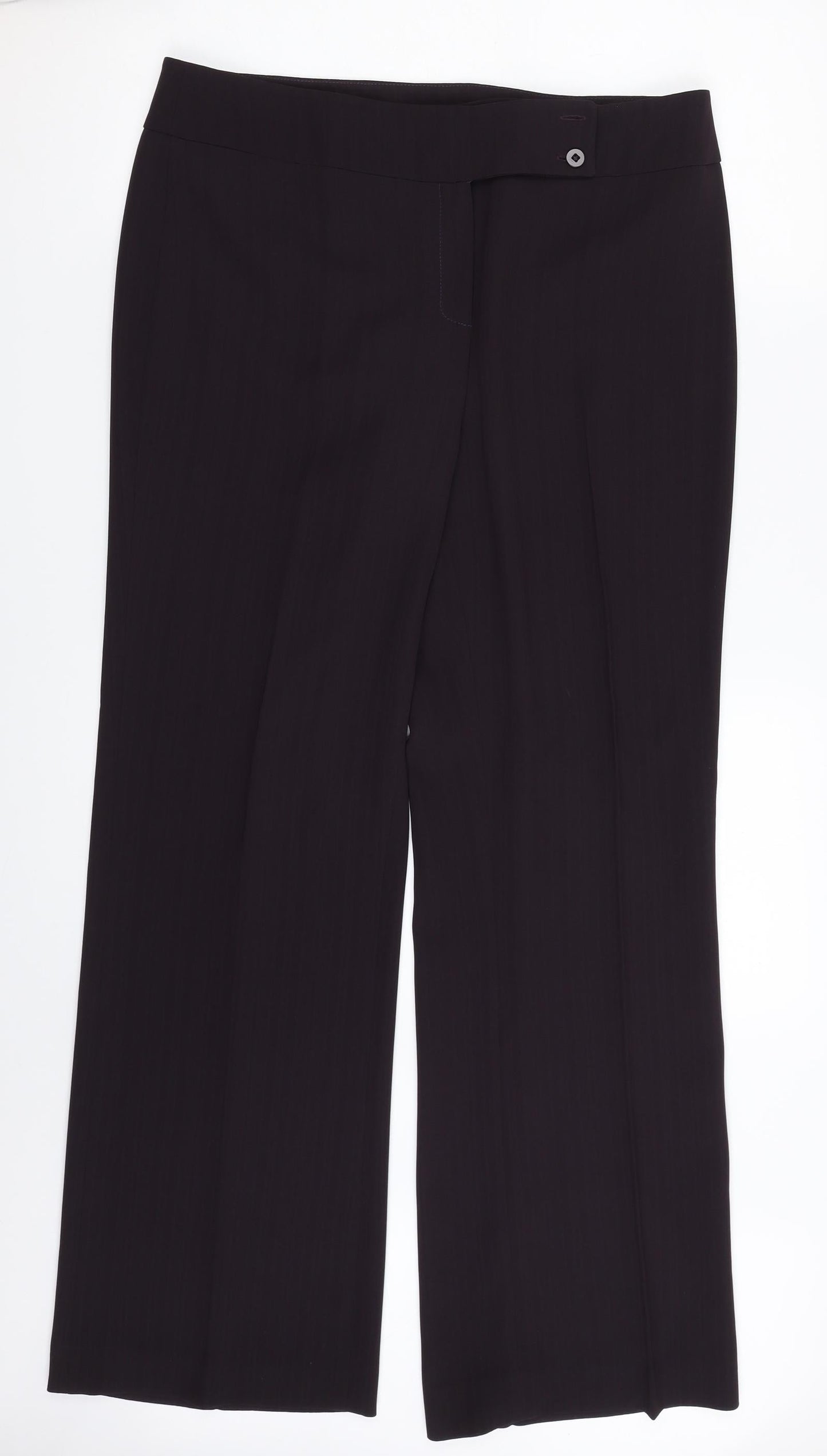 Preworn Womens Purple  Polyester Trousers  Size 14 L31 in Regular Zip