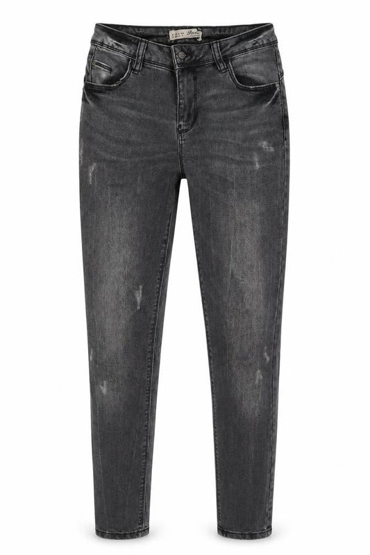 Denim & Co. Womens Grey  Cotton Skinny Jeans Size 8 L27 in Slim Zip