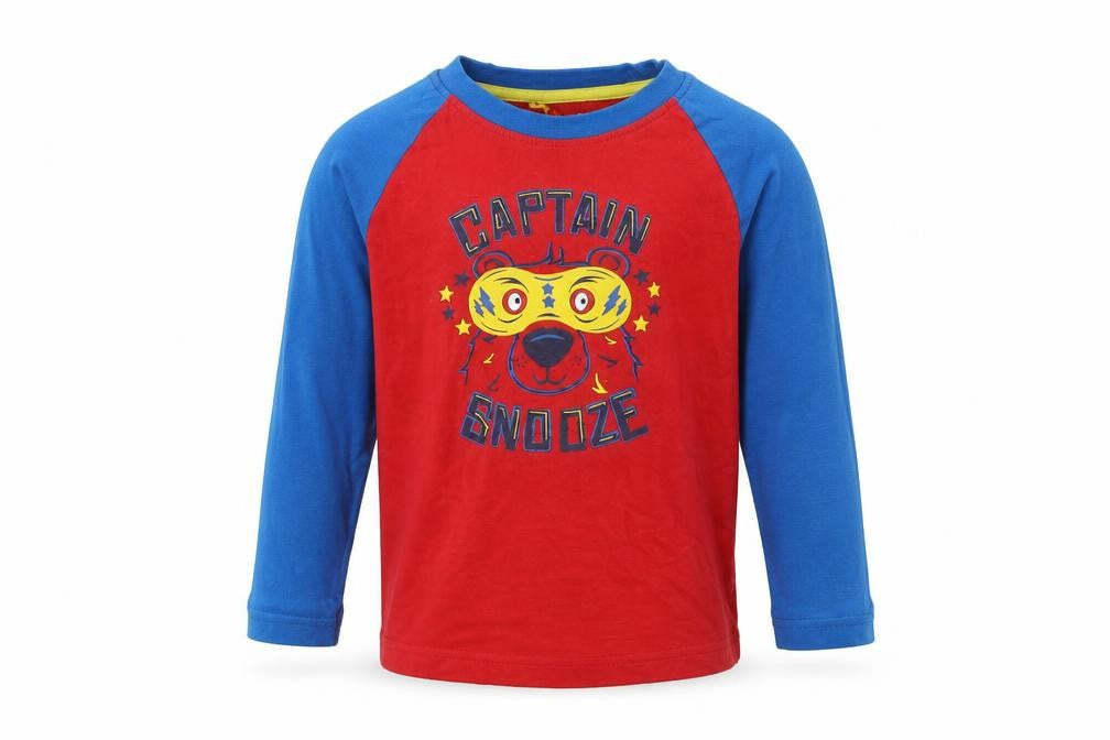 Primark Boys Red  100% Cotton Basic T-Shirt Size 2-3 Years Round Neck Pullover - Captain Snooze