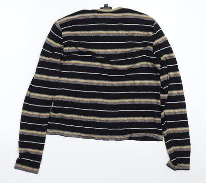 Topshop Womens Multicoloured Crew Neck Striped Viscose Pullover Jumper Size 12
