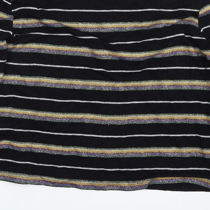Topshop Womens Multicoloured Crew Neck Striped Viscose Pullover Jumper Size 12