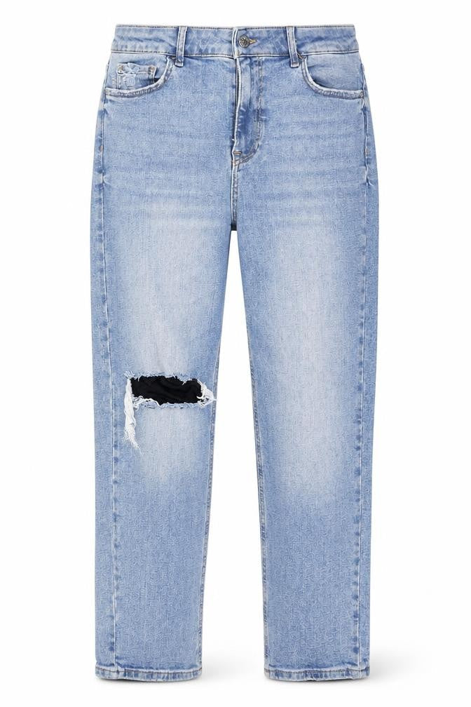George Womens Blue  Cotton Mom Jeans Size 34 L28 in Regular Button