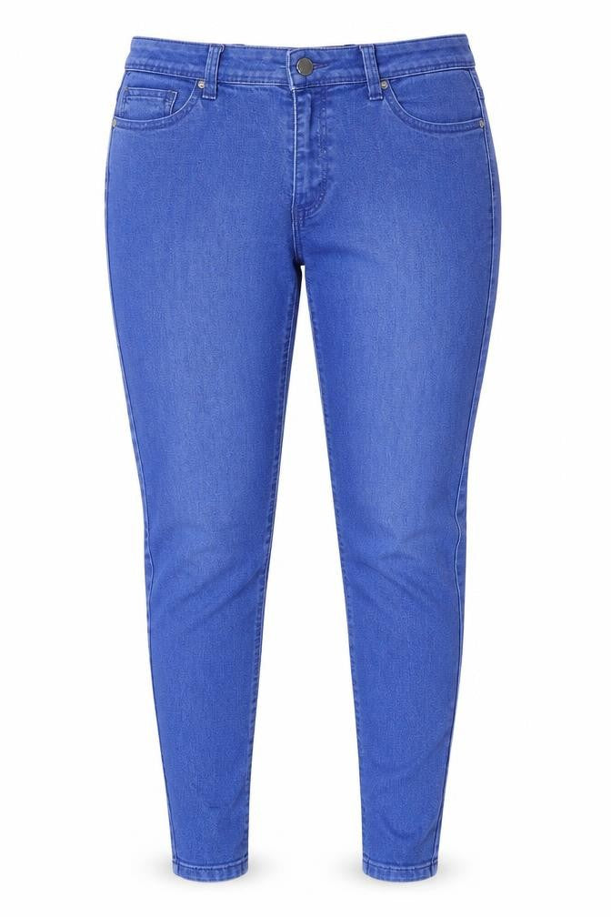 Denim & Co. Womens Blue  Cotton Skinny Jeans Size 12 L26 in Regular Button