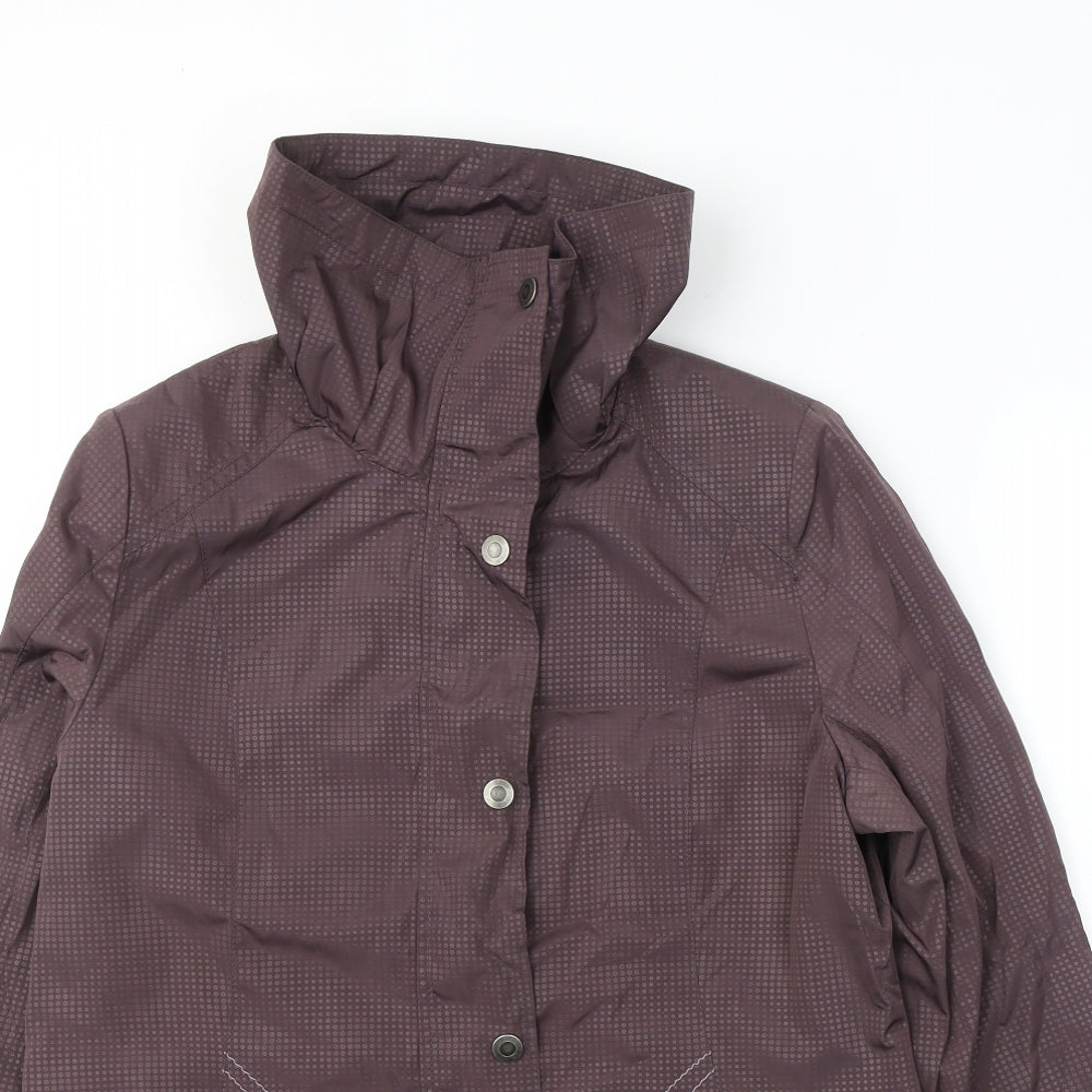 Klass Womens Brown Polka Dot  Jacket Coat Size 12  Zip