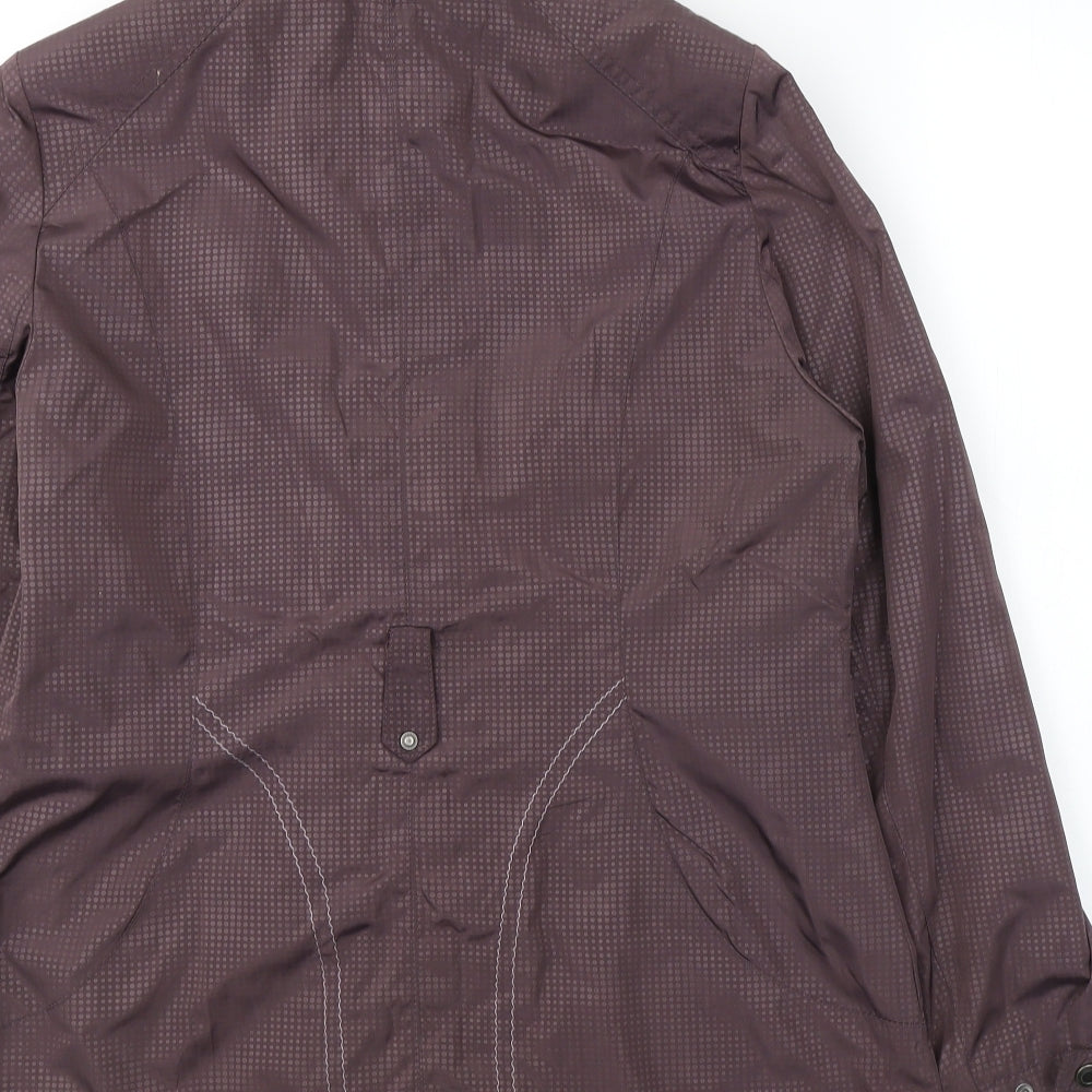 Klass Womens Brown Polka Dot  Jacket Coat Size 12  Zip