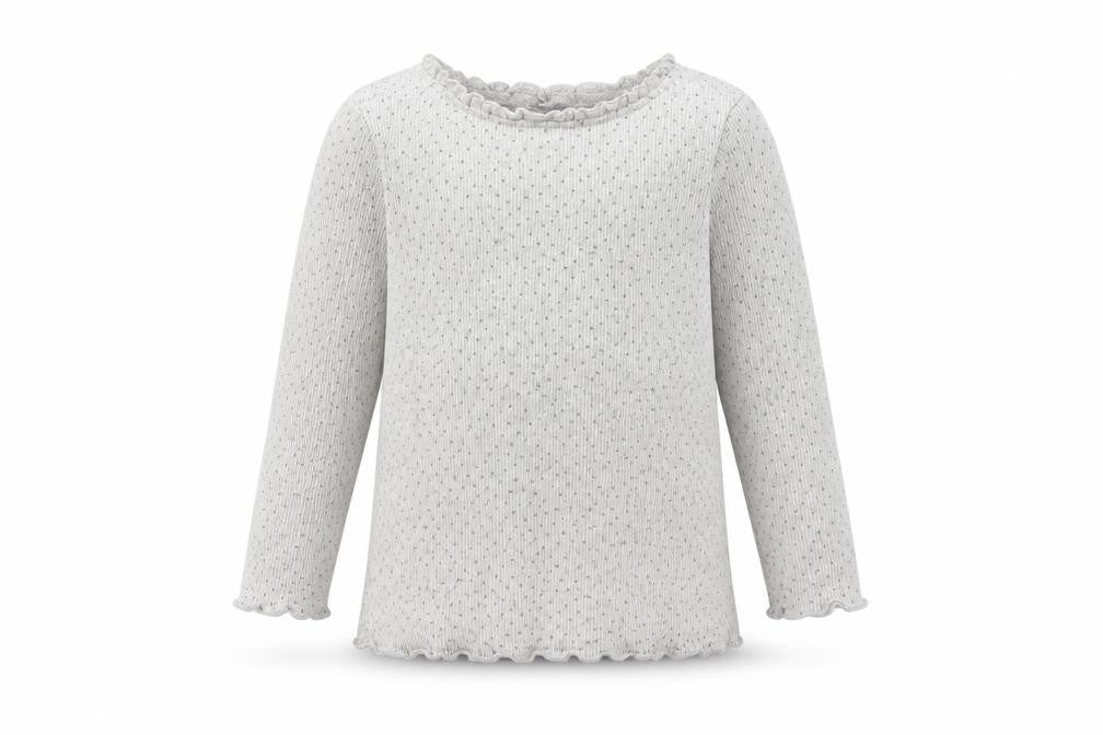 Dunnes Girls Grey Polka Dot Cotton Pullover Jumper Size 6-9 Months