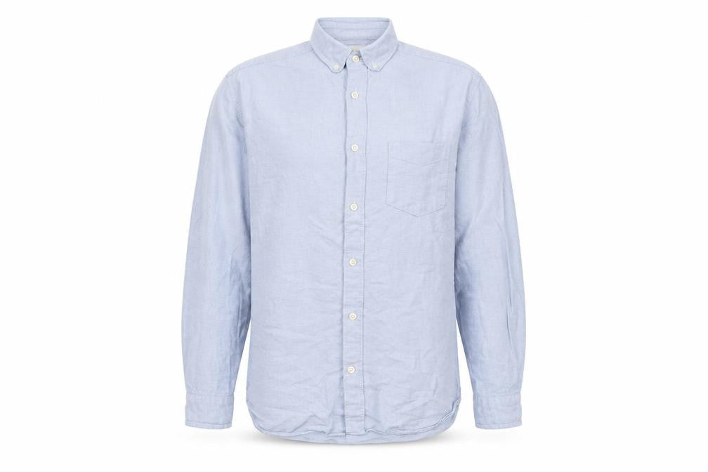 H&M Mens Blue  Cotton  Button-Up Size S Collared Button