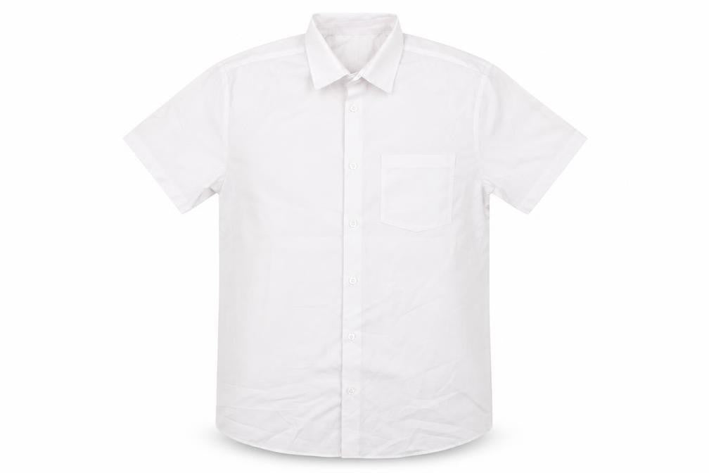 George Boys White  Polyester Basic Button-Up Size 13-14 Years Collared Button