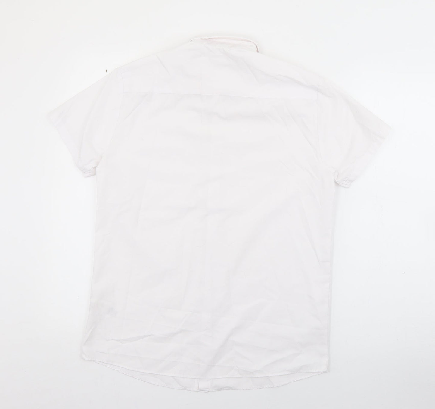 George Boys White  Polyester Basic Button-Up Size 13-14 Years Collared Button