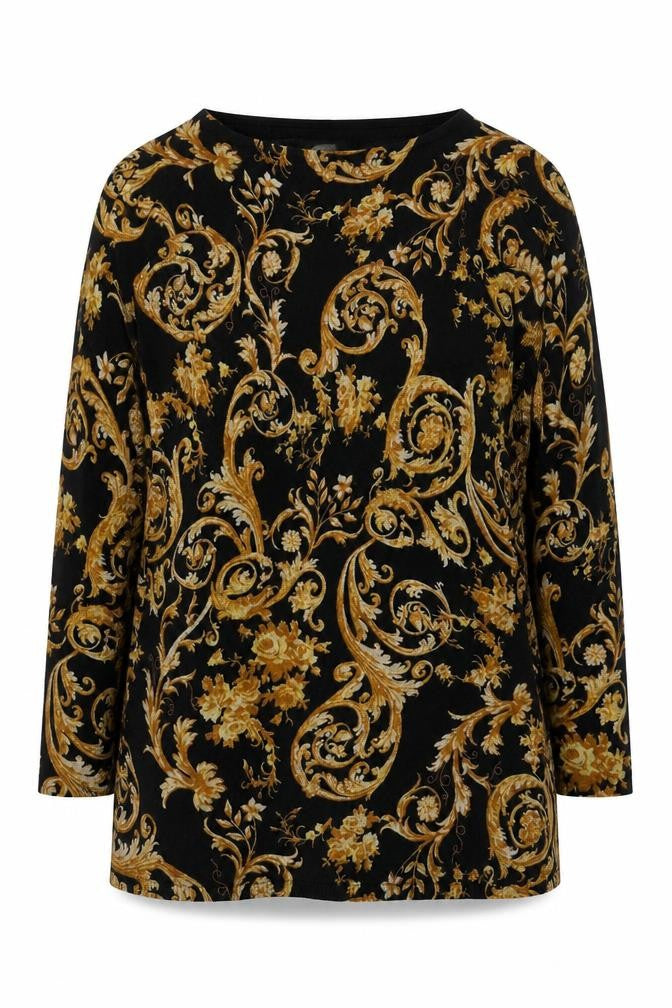 Marks & Spencer Womens Black Round Neck Geometric Acrylic Pullover Jumper Size 12
