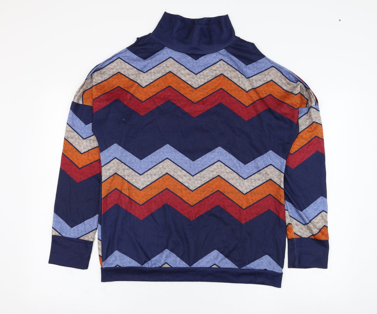 Preworn Womens Blue Striped Cotton Pullover Sweatshirt Size L  Pullover