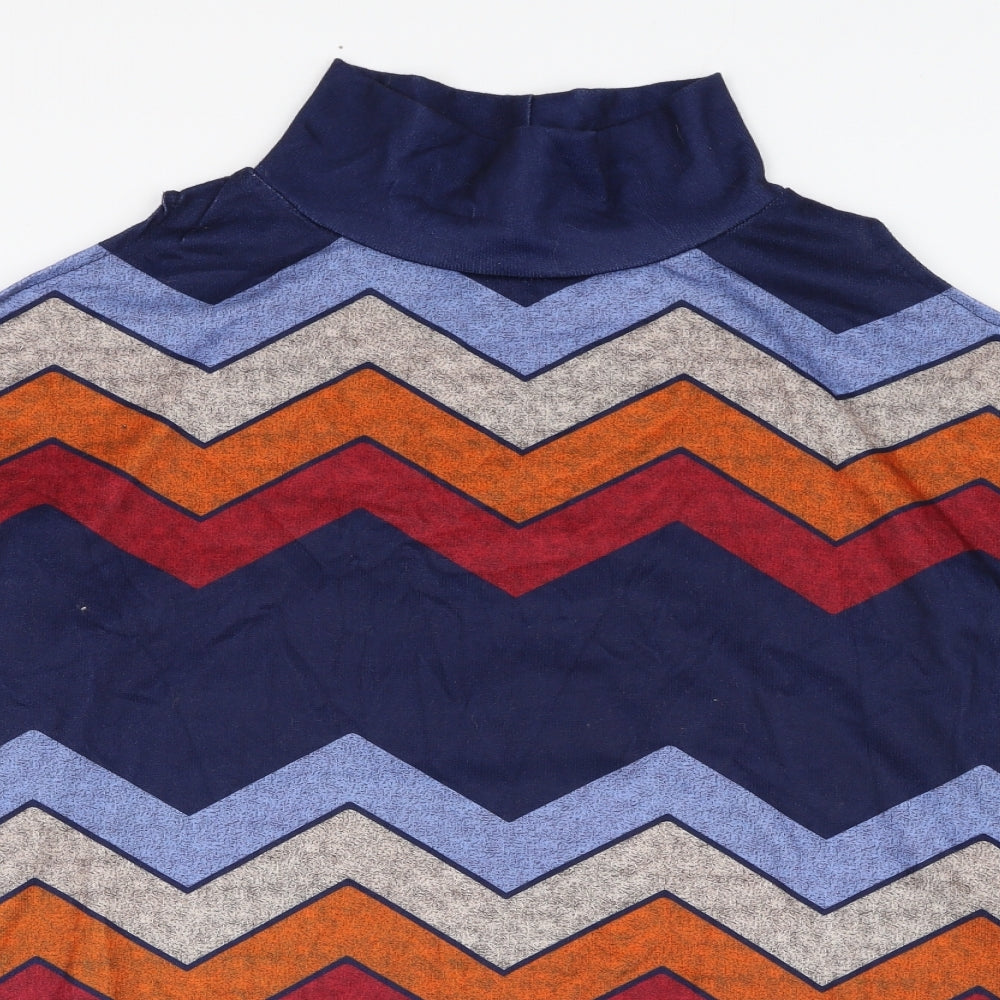 Preworn Womens Blue Striped Cotton Pullover Sweatshirt Size L  Pullover