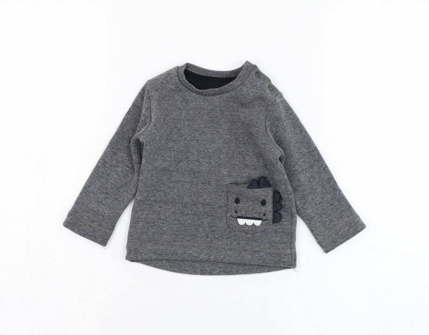 George Boys Grey  Polyester Pullover Jumper Size 6-9 Months  Pullover - Monster