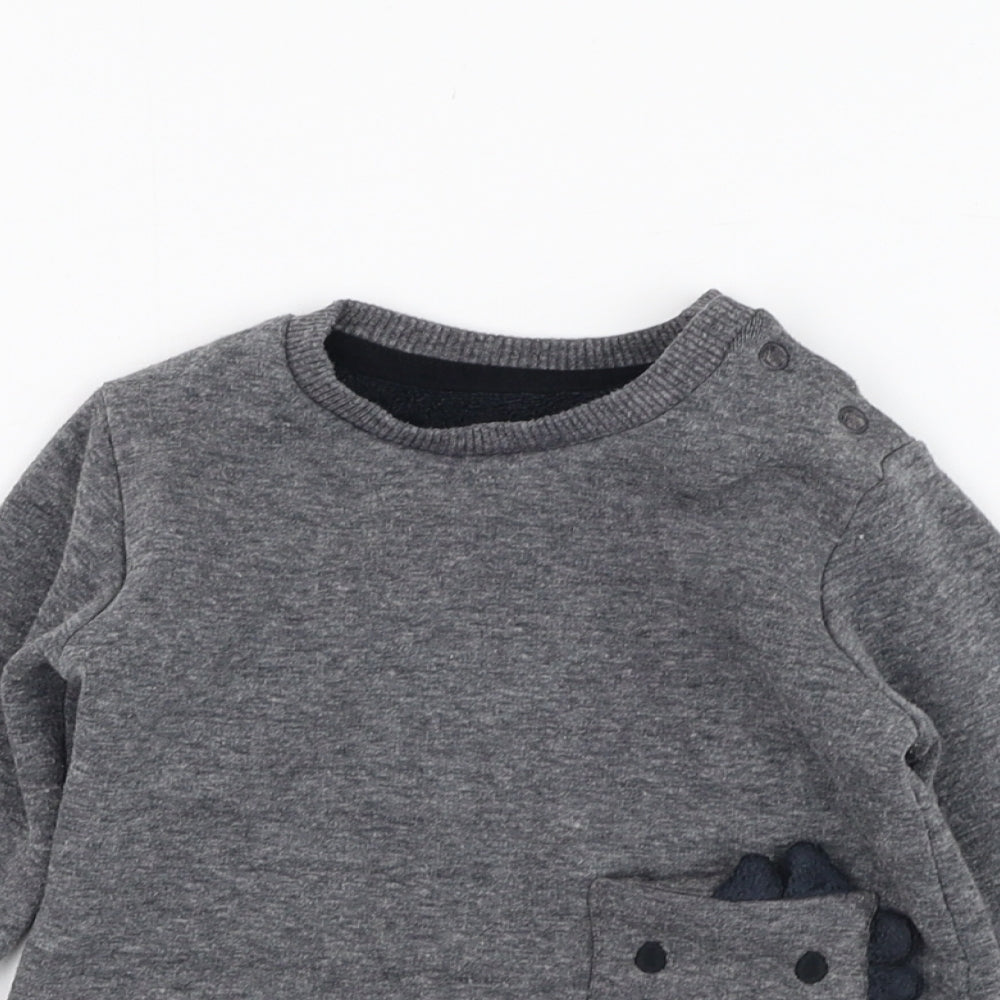 George Boys Grey  Polyester Pullover Jumper Size 6-9 Months  Pullover - Monster