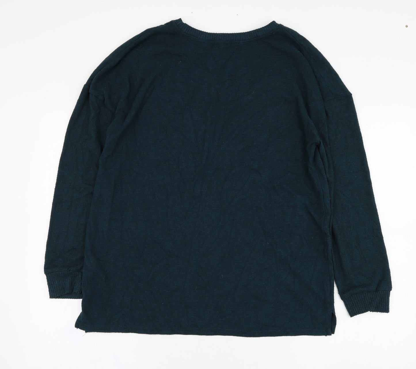 Primark Womens Green Round Neck  Polyester Pullover Jumper Size 12
