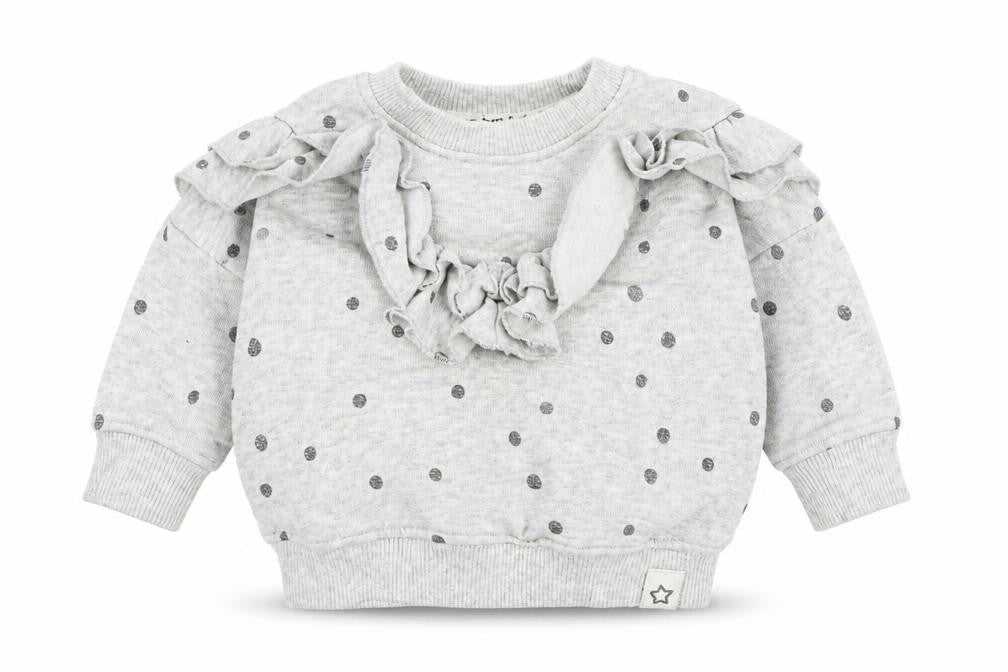 NEXT Girls Grey Polka Dot Cotton Pullover Jumper Size 3-6 Months  Pullover