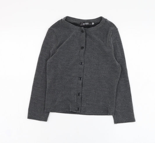 Missguided Womens Grey Round Neck  Polyester Cardigan Jumper Size 8