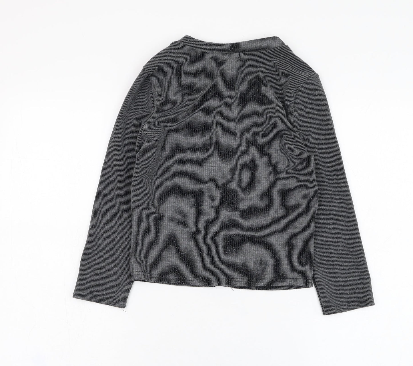 Missguided Womens Grey Round Neck  Polyester Cardigan Jumper Size 8