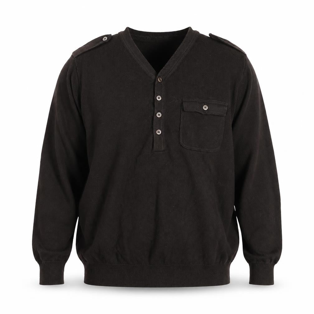 Full Circle Mens Brown V-Neck  Cotton Pullover Jumper Size L