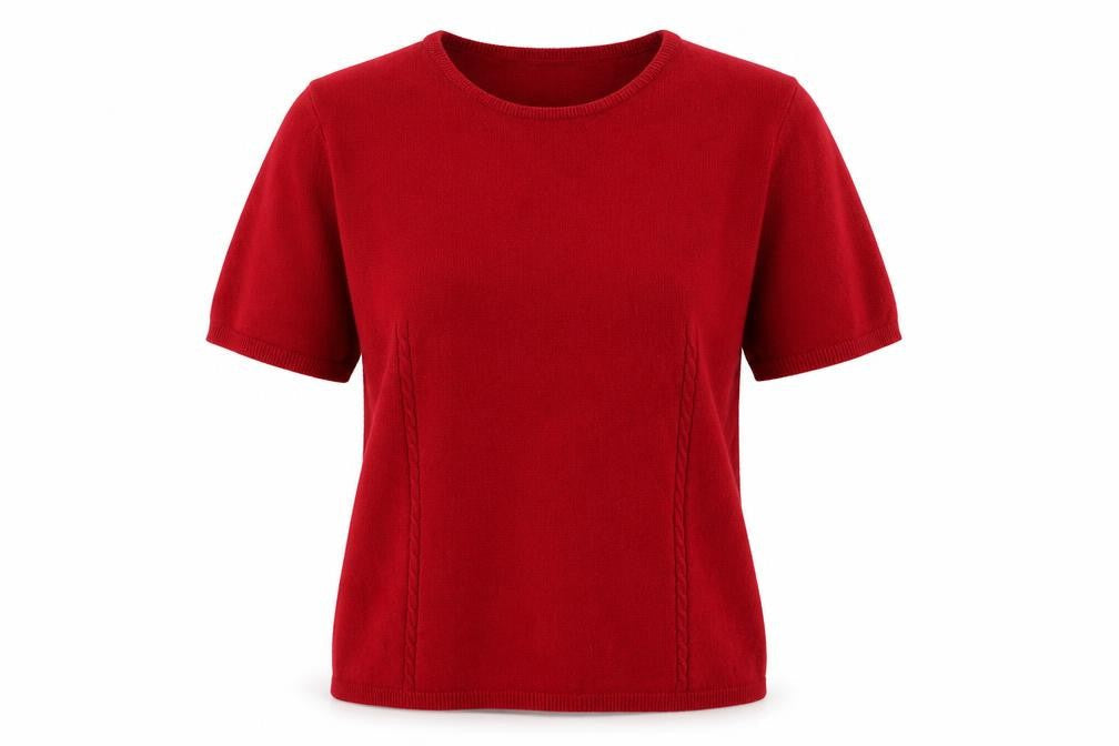 M&Co Womens Red Round Neck  Acrylic Pullover Jumper Size L