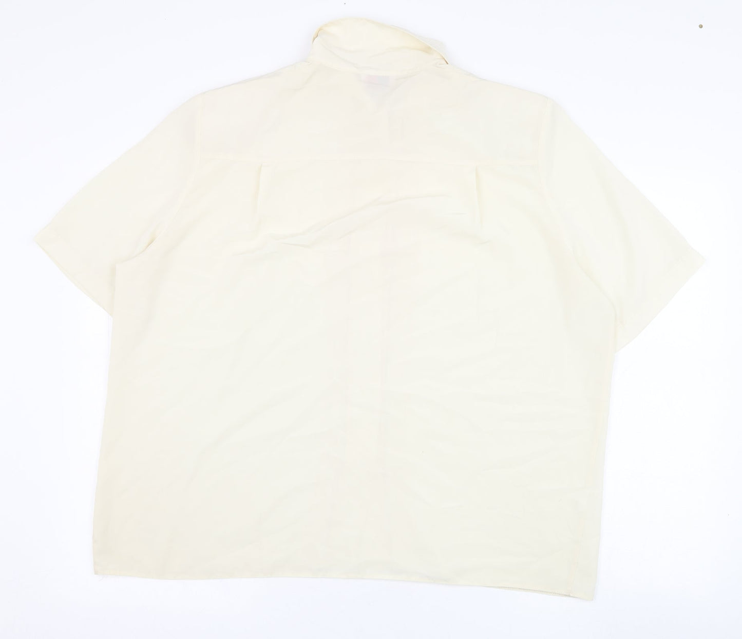 Leisure Time Womens Beige  Polyester Basic Blouse Size 18 Collared