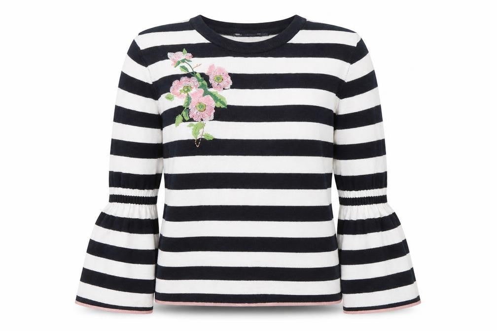 Marks & Spencer Womens Multicoloured Round Neck Striped Viscose Pullover Jumper Size 10