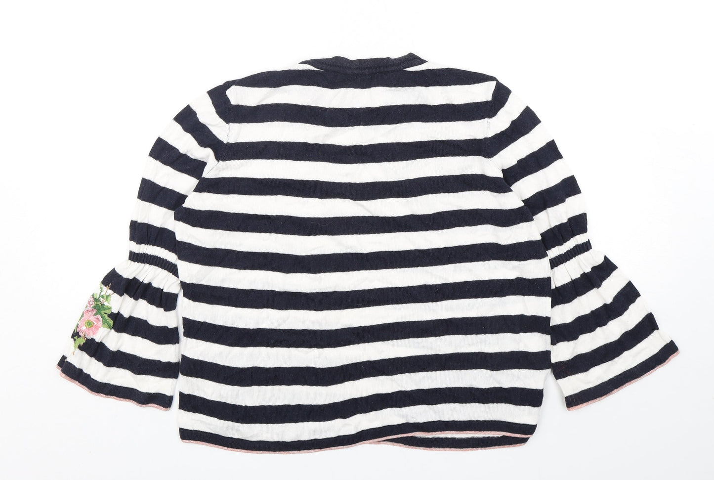 Marks and Spencer Womens Multicoloured Round Neck Striped Viscose Pullover Jumper Size 10