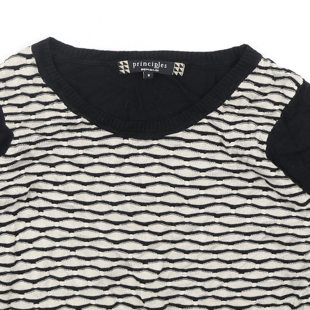 Principles  Womens Multicoloured Round Neck Striped Cotton Pullover Jumper Size 8