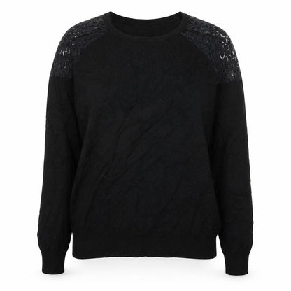 Select Womens Black Round Neck  Viscose Pullover Jumper Size 12
