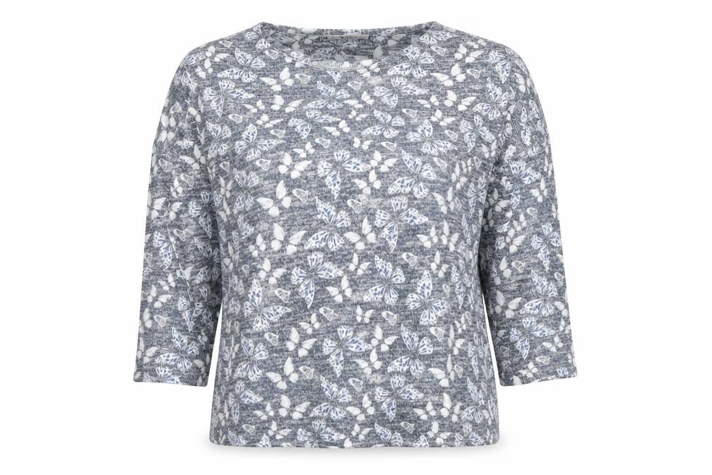 TU Womens Multicoloured Round Neck Geometric Polyester Pullover Jumper Size 14   - Buterflies
