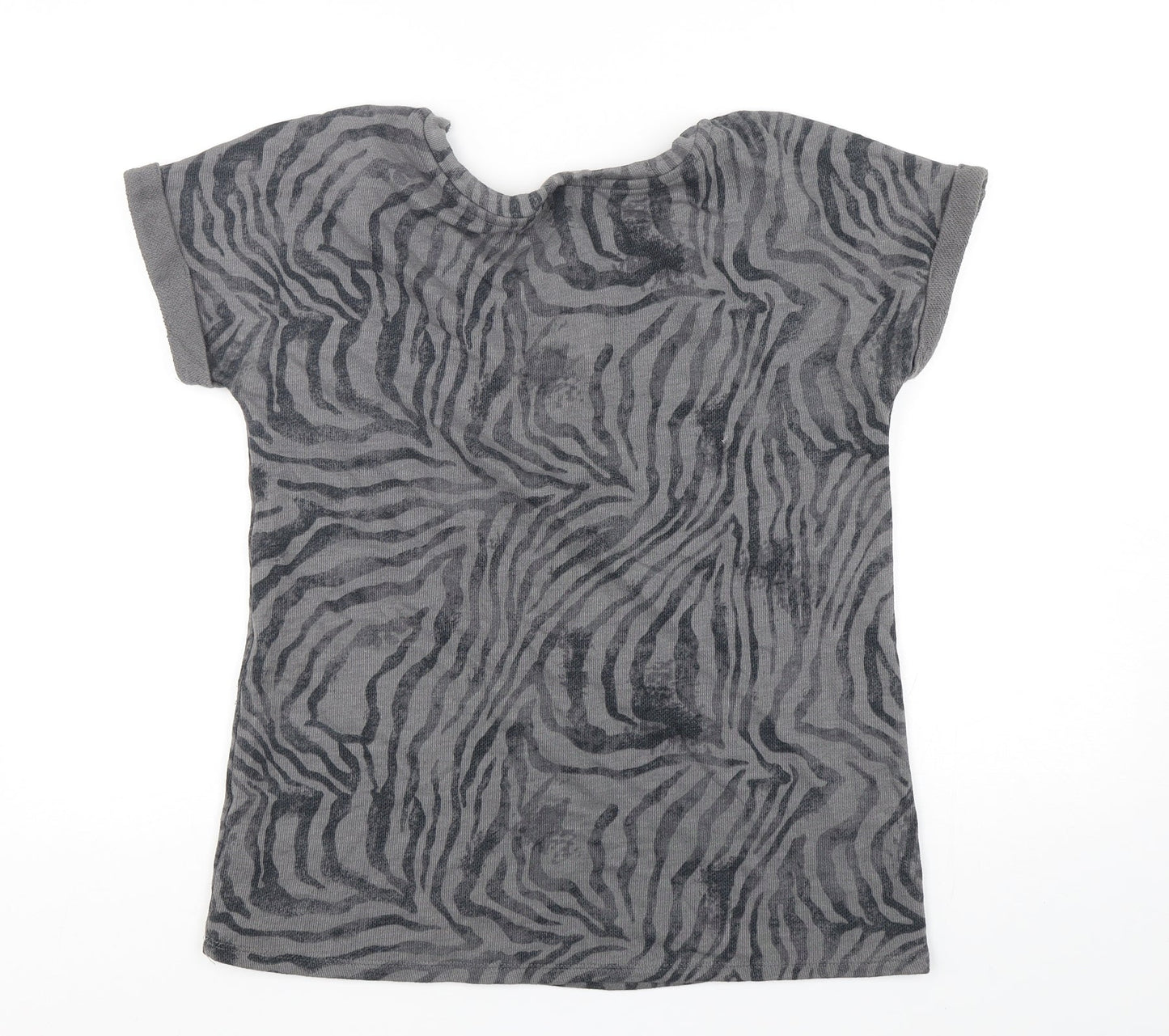 Marks and Spencer Womens Multicoloured Round Neck Animal Print Cotton Pullover Jumper Size 10