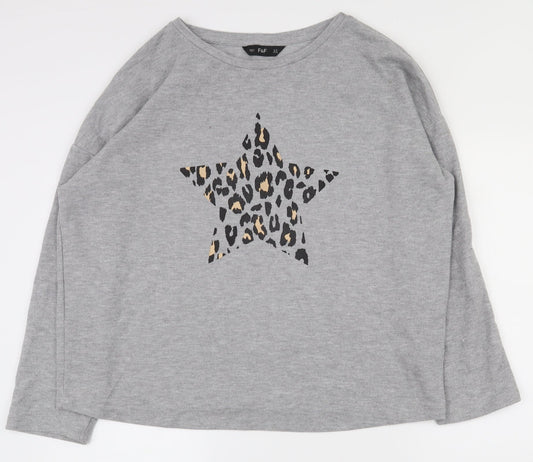 F&F Womens Grey  Polyester Pullover Sweatshirt Size 10  Pullover