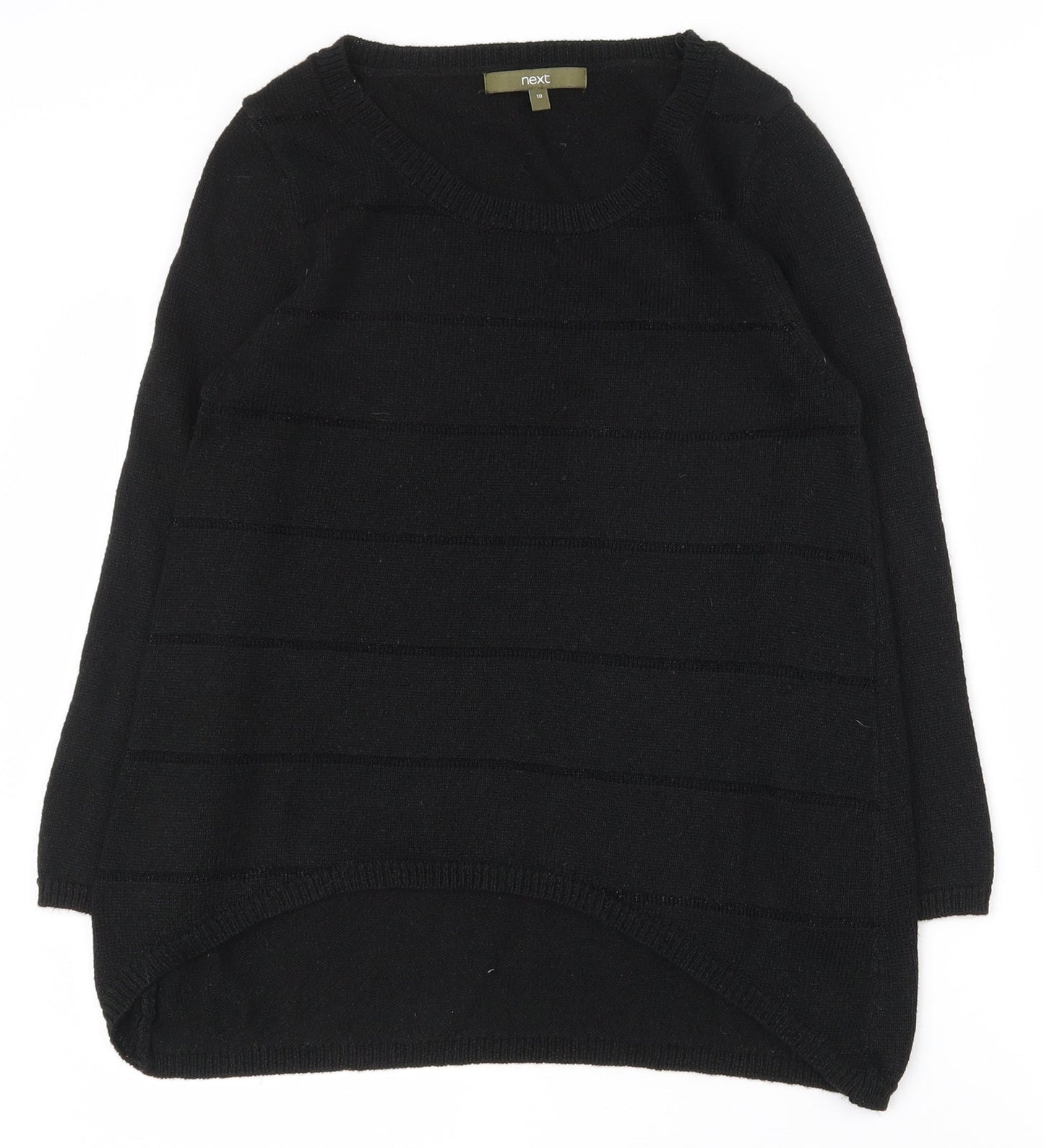 NEXT Womens Black Scoop Neck  Acrylic Pullover Jumper Size 10