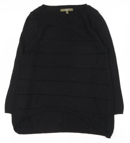 Next Womens Black Scoop Neck  Acrylic Pullover Jumper Size 10