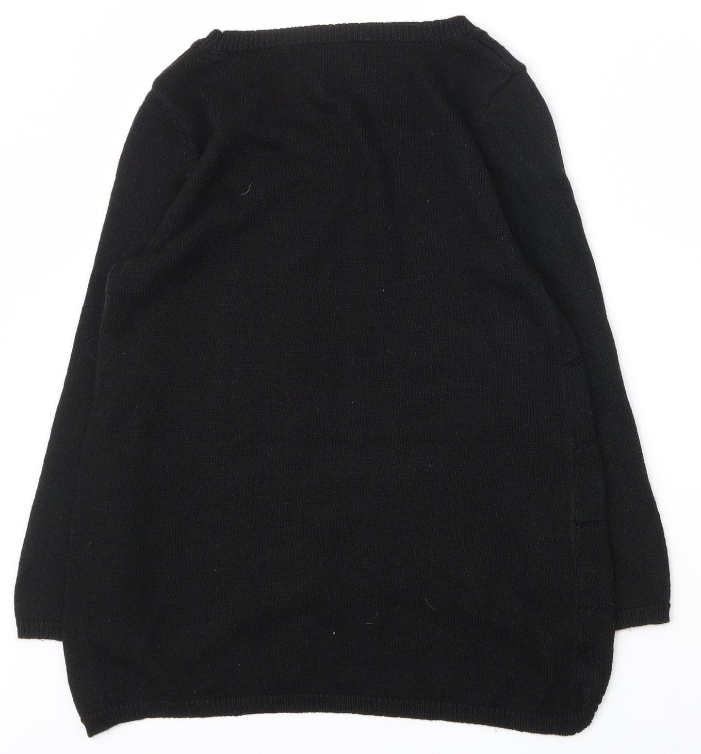 NEXT Womens Black Scoop Neck  Acrylic Pullover Jumper Size 10