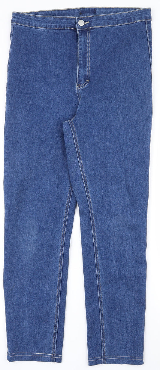 Preworn Womens Blue  Cotton Skinny Jeans Size 30 in L26 in Regular Zip