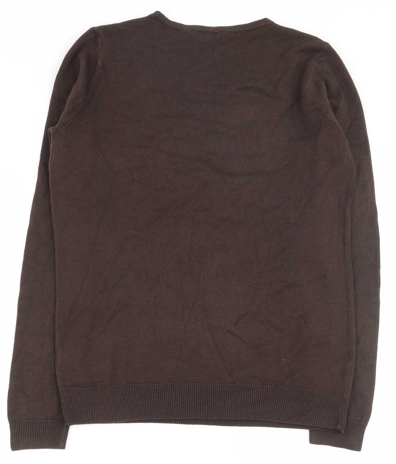 BHS Womens Brown Round Neck  Acrylic Pullover Jumper Size 8