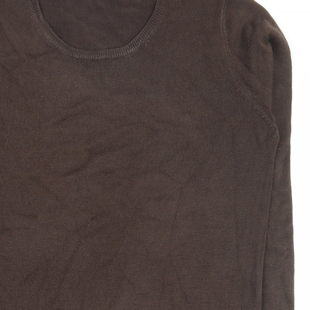 BHS Womens Brown Round Neck  Acrylic Pullover Jumper Size 8