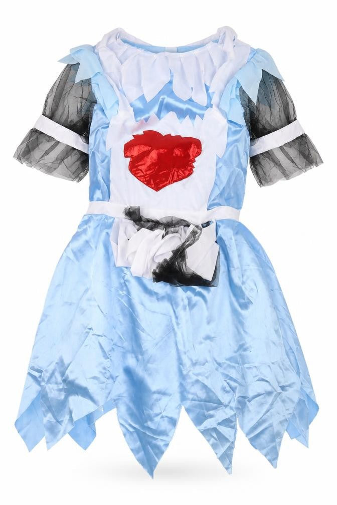 Smiffys Womens Blue  Polyester Fit & Flare  Size S  Round Neck Pullover - Zombie undead nurse fancy dress costume