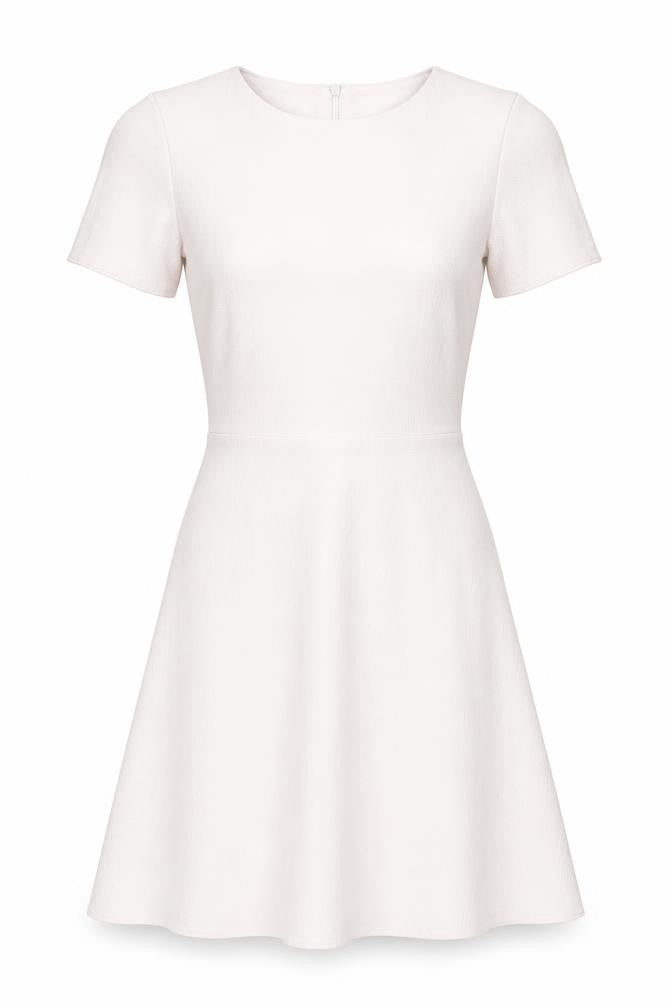 Miss Selfridge Womens White  Polyester Fit & Flare  Size 4  Round Neck