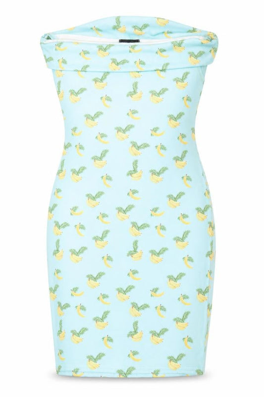 PRETTYLITTLETHING Womens Blue Geometric Polyester Pencil Dress  Size 6  Round Neck