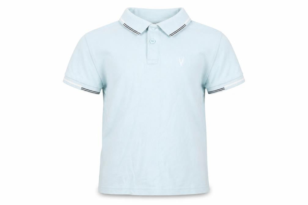 Very Boys Blue  Cotton Basic Polo Size 8 Years Collared Button