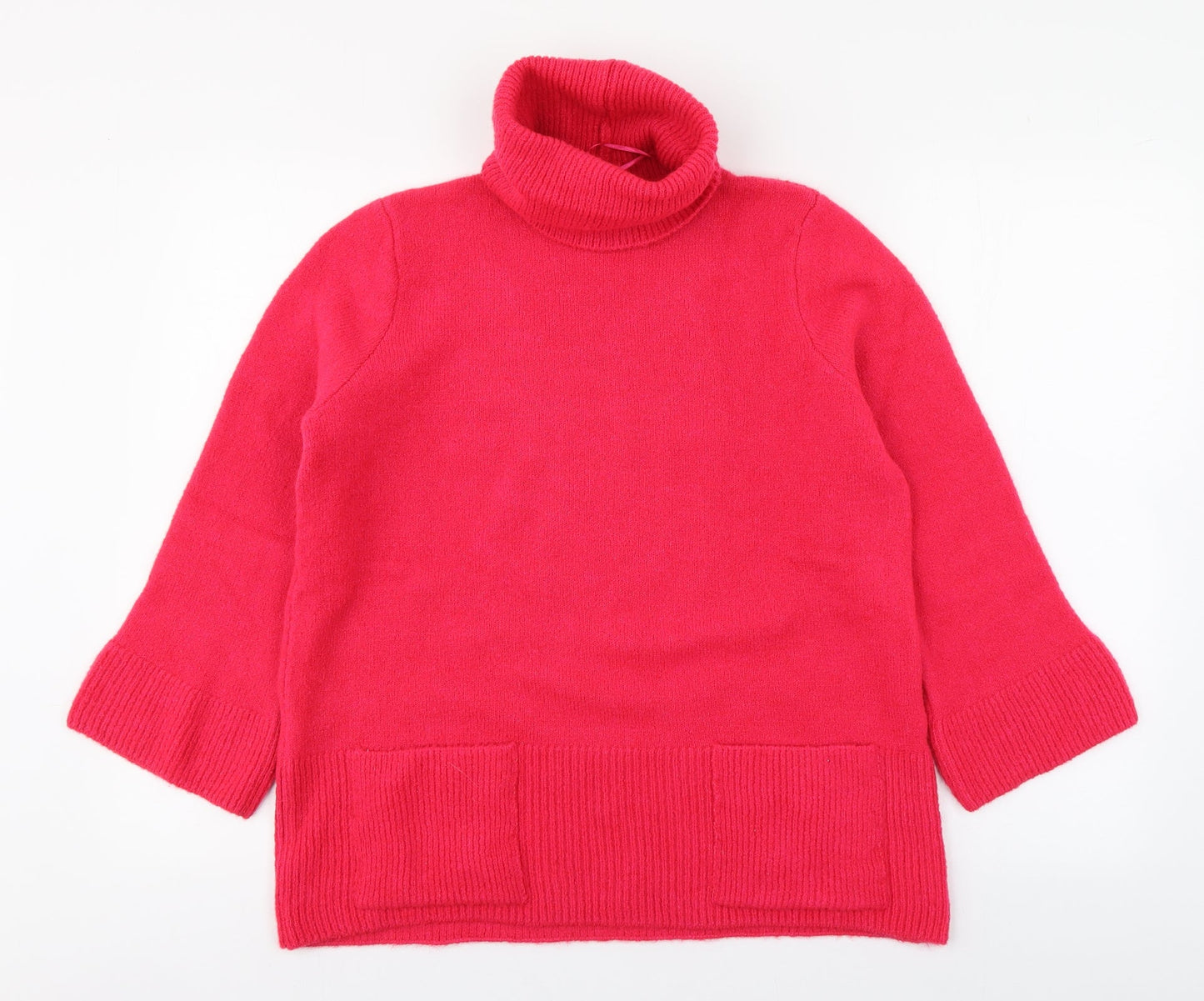 Savida Womens Pink Roll Neck  Acrylic Pullover Jumper Size M