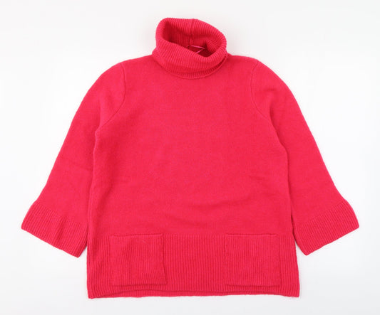 Savida Womens Pink Roll Neck  Acrylic Pullover Jumper Size M