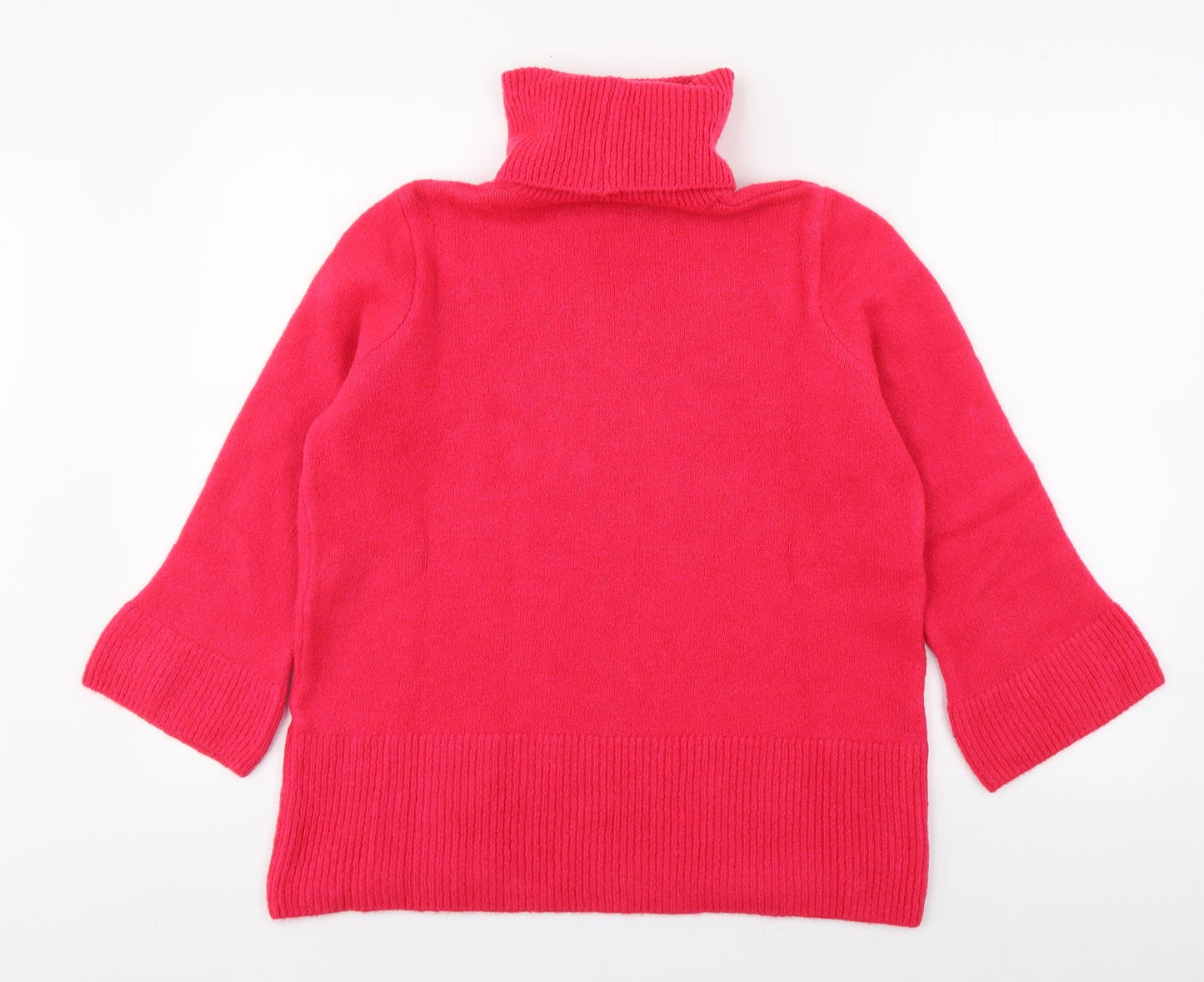 Savida Womens Pink Roll Neck  Acrylic Pullover Jumper Size M