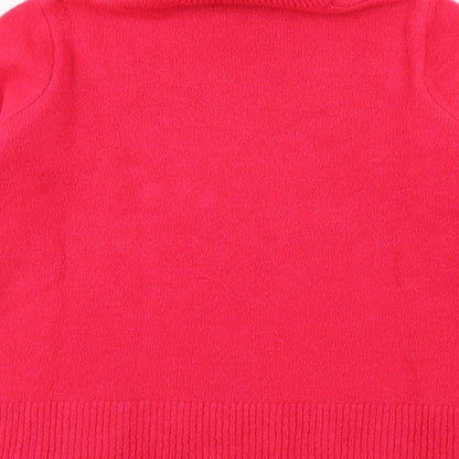 Savida Womens Pink Roll Neck  Acrylic Pullover Jumper Size M