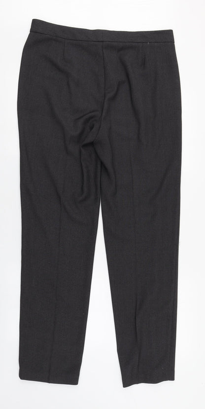 Marks & Spencer Womens Grey  Polyester Trousers  Size 16 L32 in Regular Zip