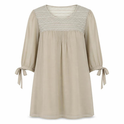 Darling Womens Beige  Polyester Basic Blouse Size XS Scoop Neck