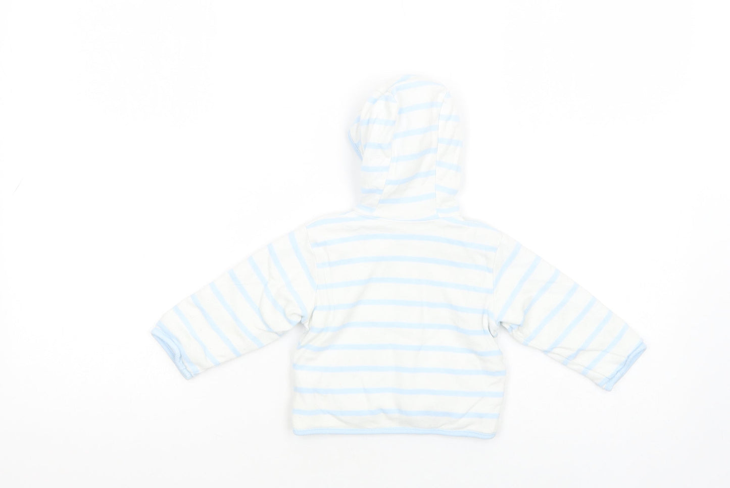 Debenhams Baby White Striped  Basic Jacket Jacket Size 6-9 Months   Snap